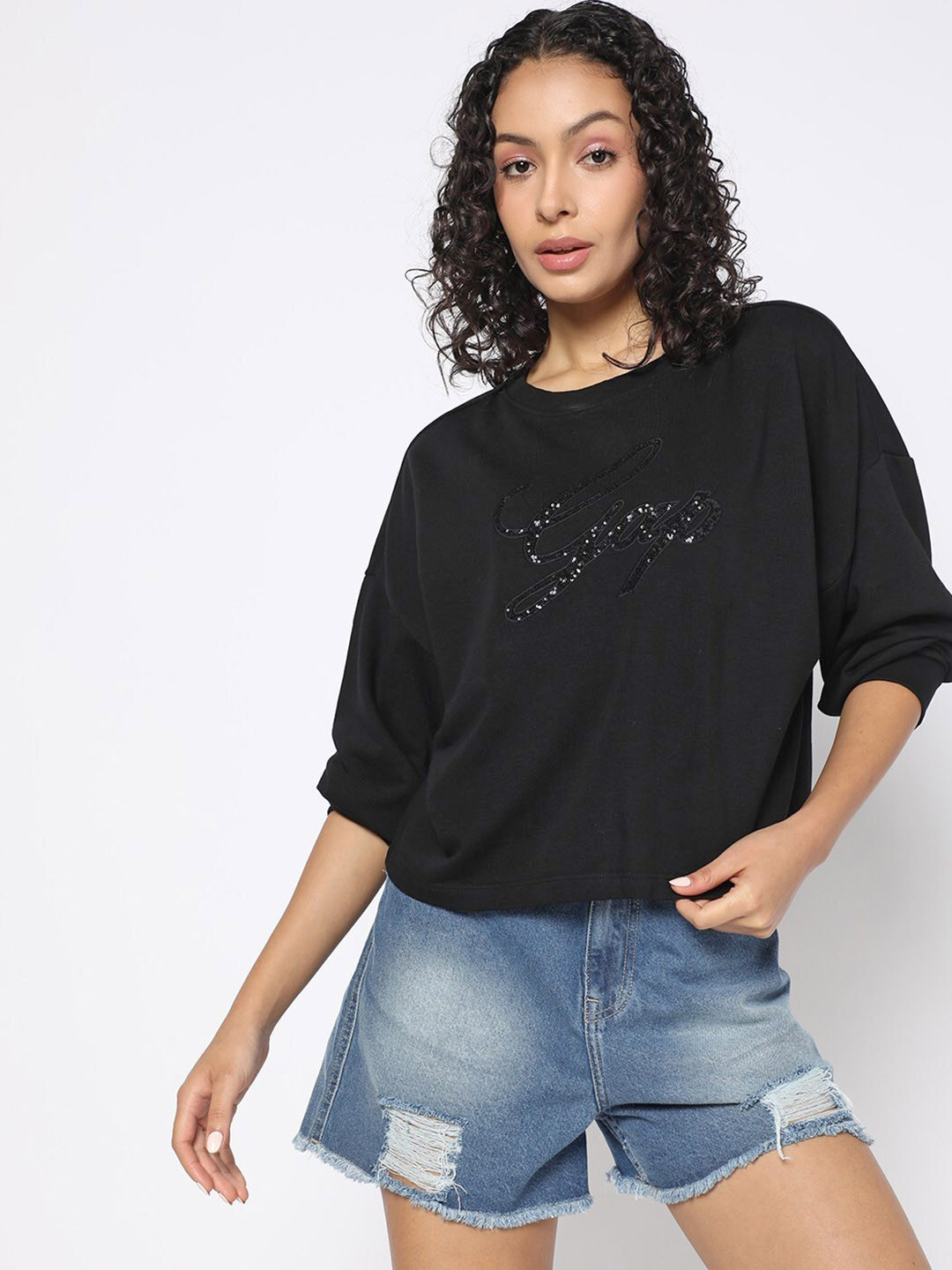 GAP Brand Logo Embellished Sweatshirt