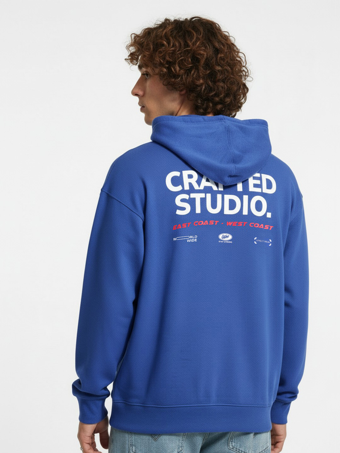 glitchez Typography Printed Hooded Sweatshirt