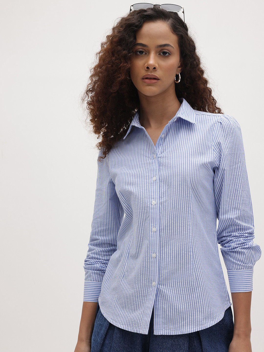 The Roadster Life Co. Striped Spread Collar Pure Cotton Casual Shirt