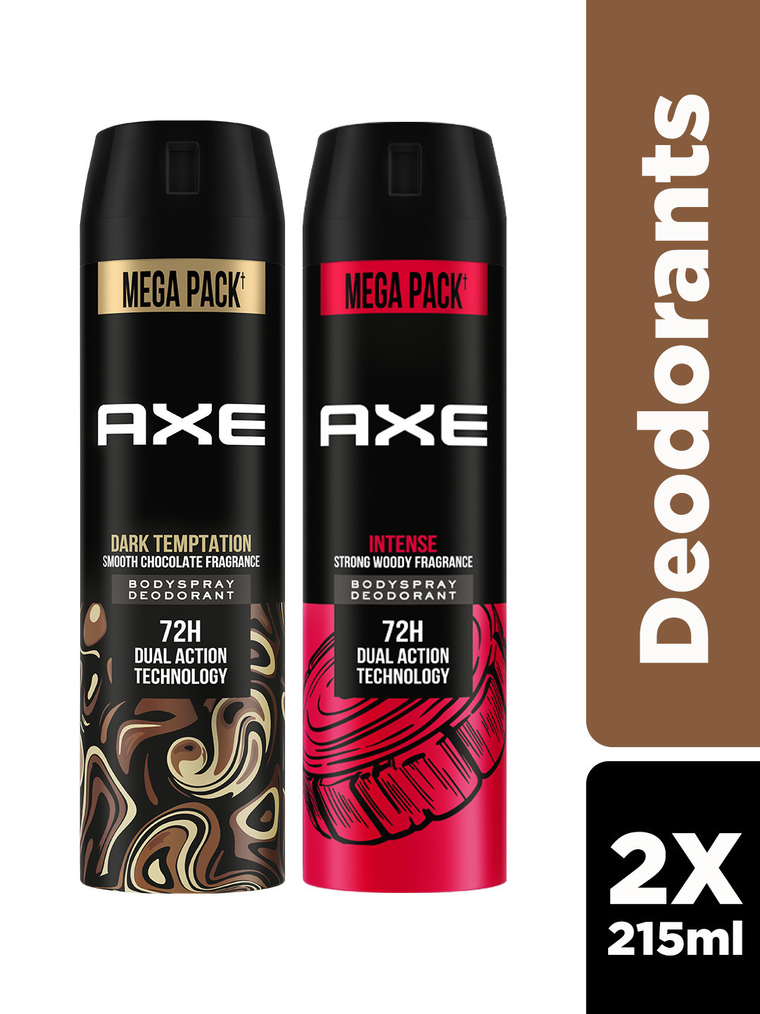 AXE Men Set of Dark Temptation & Intense Deodorant Spray - 215ml each Rs. 196 - Myntra