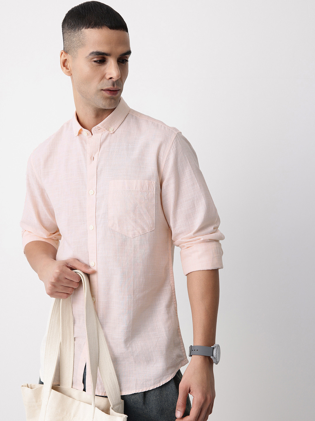 Mast & Harbour Striped Pure Cotton Casual Shirt