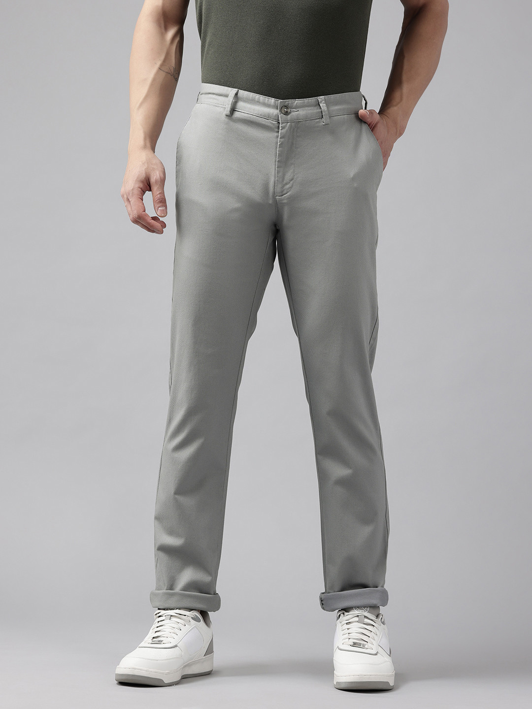 Blackberrys Mid-Rise Stretchable Chinos Trousers