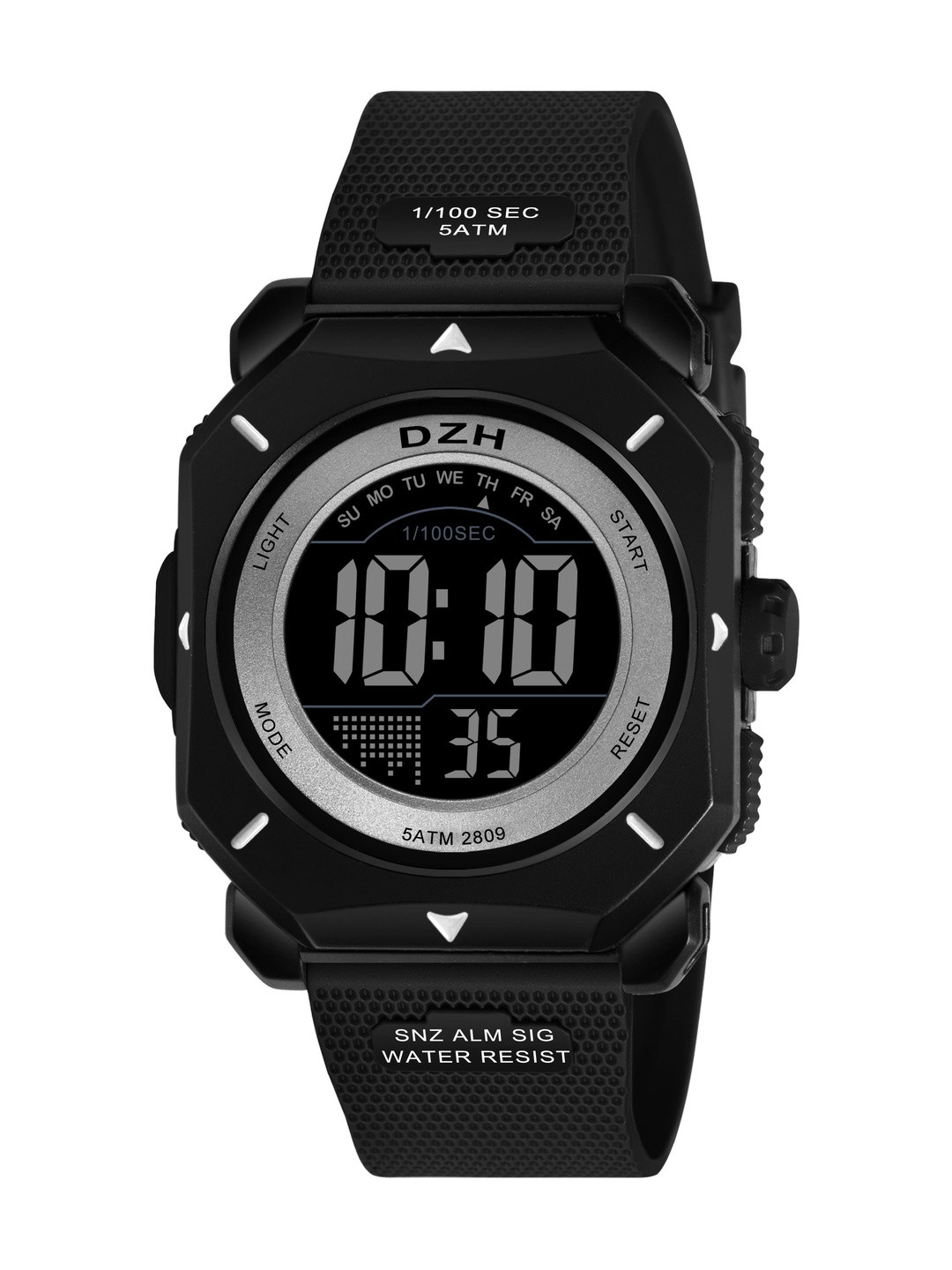 DZH Men Dial & Straps Digital Multi Function Watch DZH-2809 Silver2