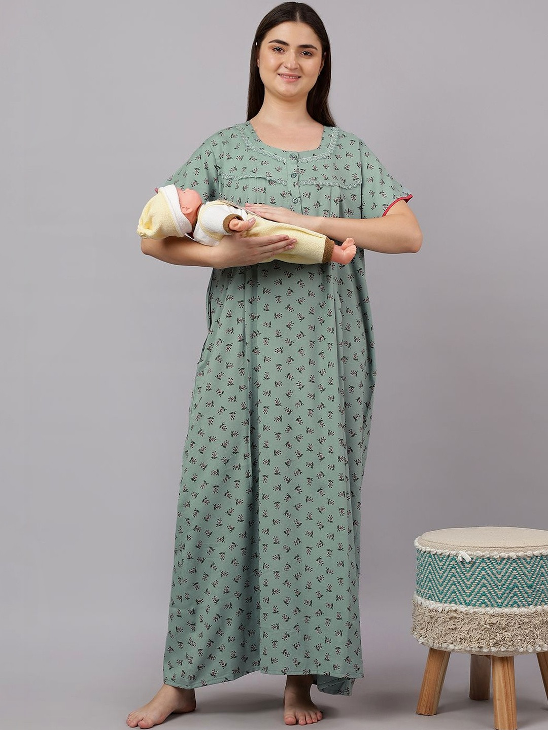 Mammas Maternity Printed Maxi Nightdress