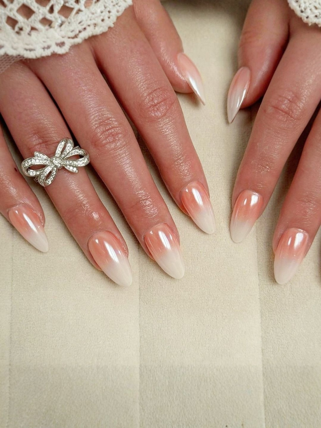 Secret Lives Set Of 24 Long Lasting Ultra Gloss Press On Nails - French Manicure
