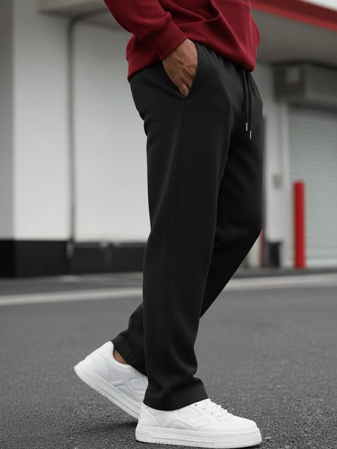PROGENY Men Pure Cotton Relaxed Fit Track Pants