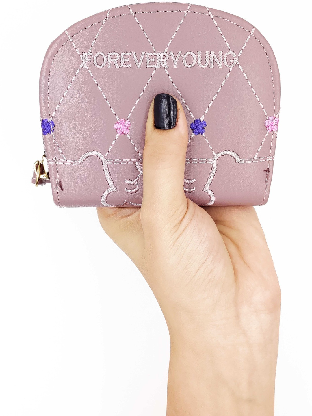 VALERIE Women Embroidered PU Zip Around Wallet