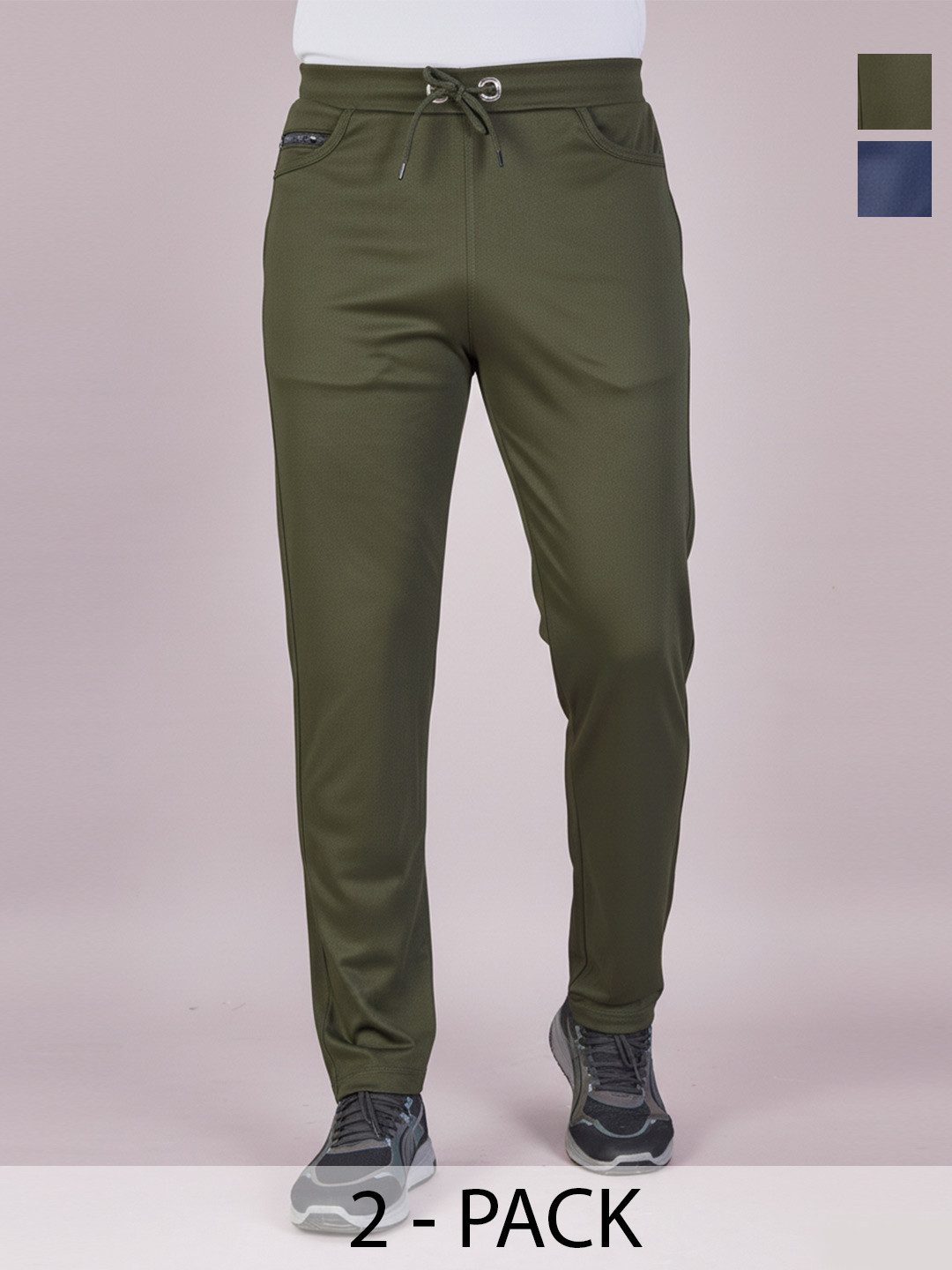 KAIDO Men Pack Of 2 Mid-Rise Rapid Dry Track Pants