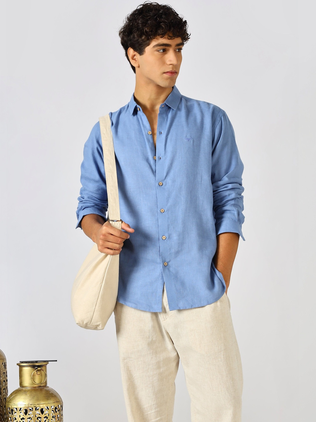 HAMPTONS Classic Steel Cotton Long Sleeves Shirt