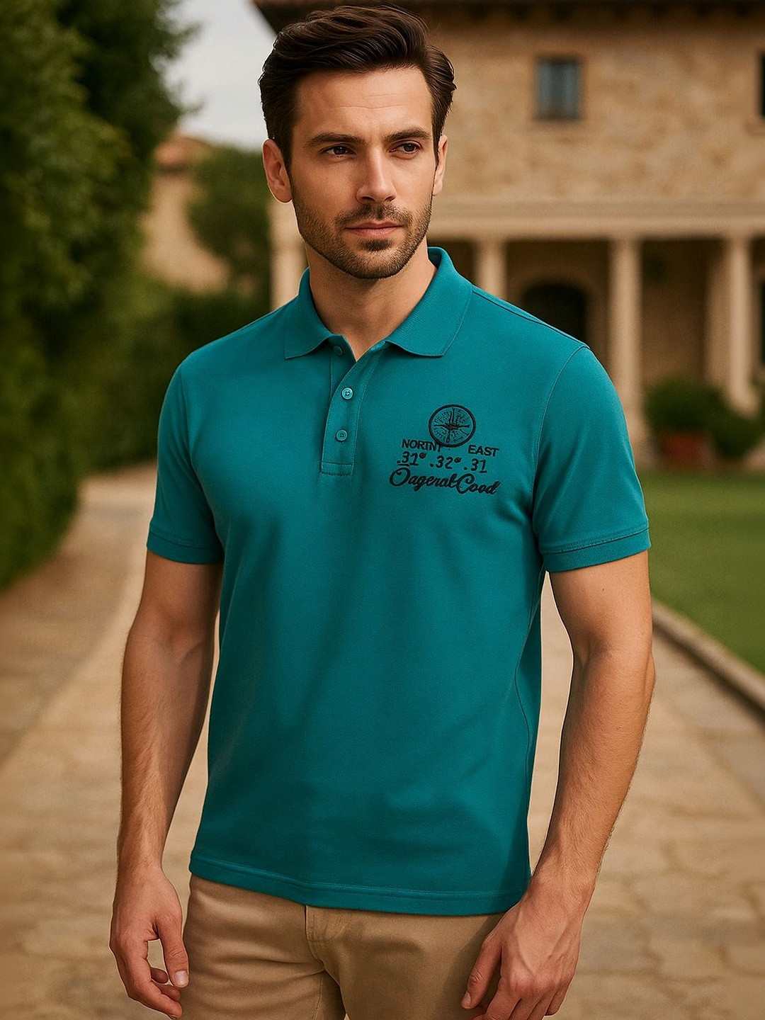 Raves Men Typography Printed Polo Collar Bio Finish T-shirt