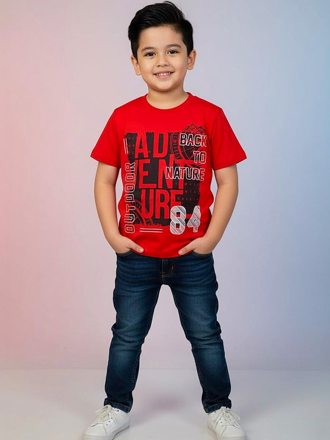 YK Boys Printed Cotton Half Sleeves T-shirt