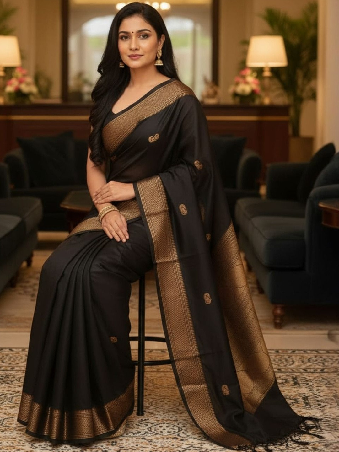 all about you Woven Design Zari Art Silk Kanjeevaram Saree