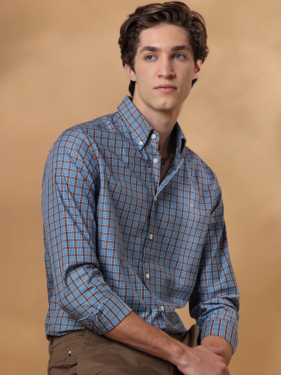 Aldeno Men Standard Checked Casual Shirt