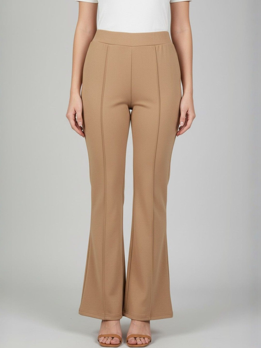 LYNO Women Smart High-Rise Wrinkle Free Pleated Trousers