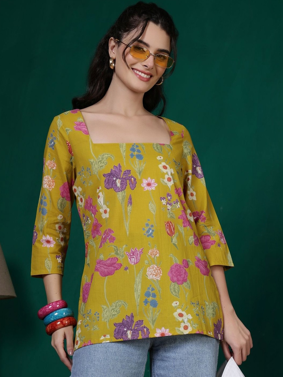 Anouk Rustic Print Cotton Top