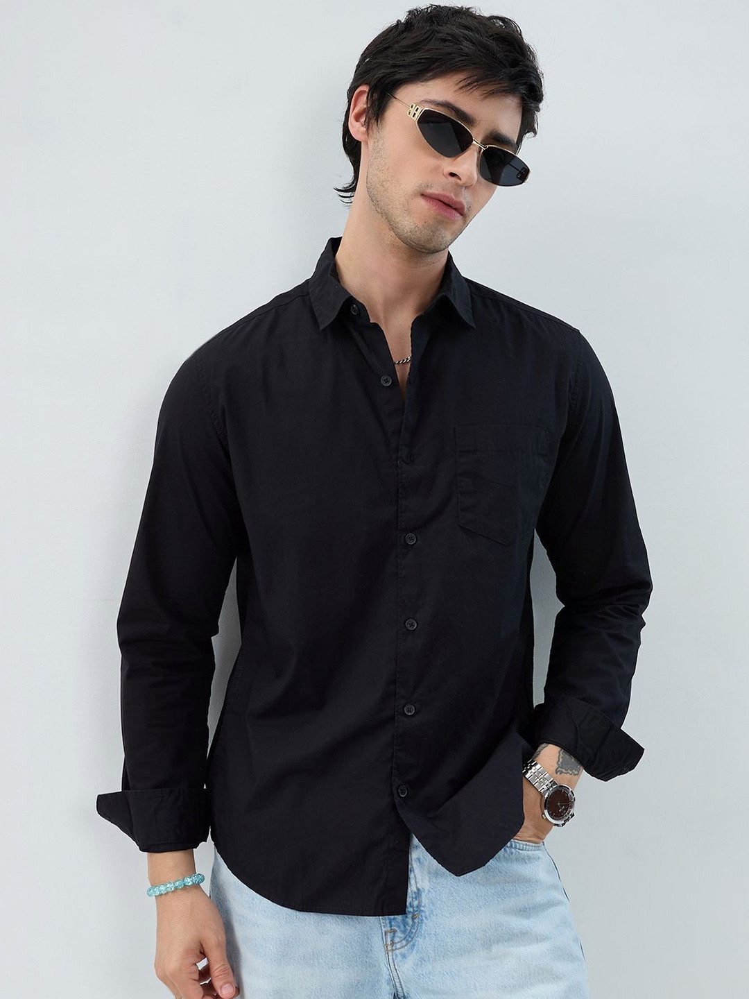 VASTRADO Timeless Poplin Cotton Long Sleeves Slim Fit Shirt