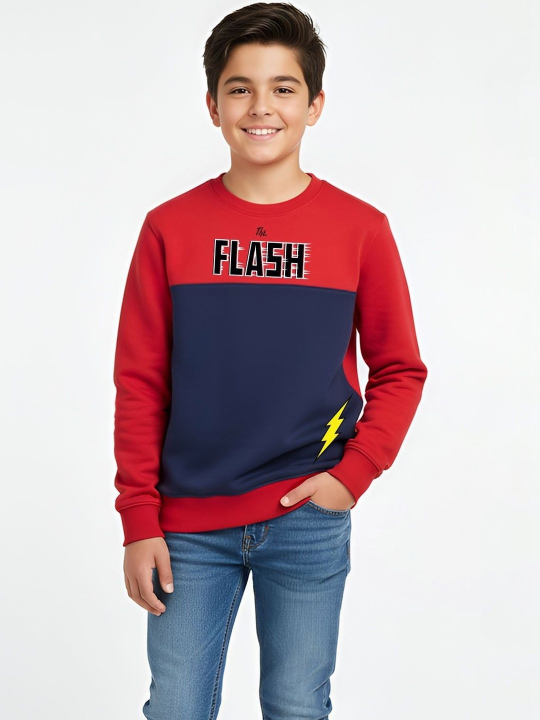 YK X Minute Mirth Boys Colourblocked Sweatshirt