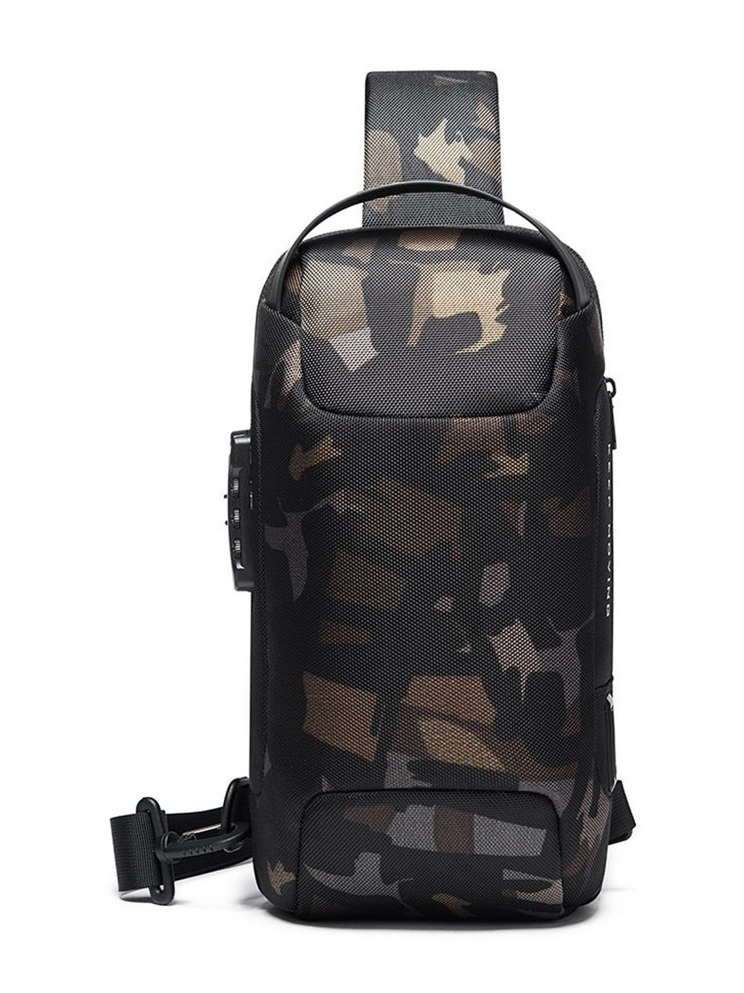 BANGE Unisex Anti-Theft Water & Scratch Resistant Crossbody Sling Bag with USB Port
