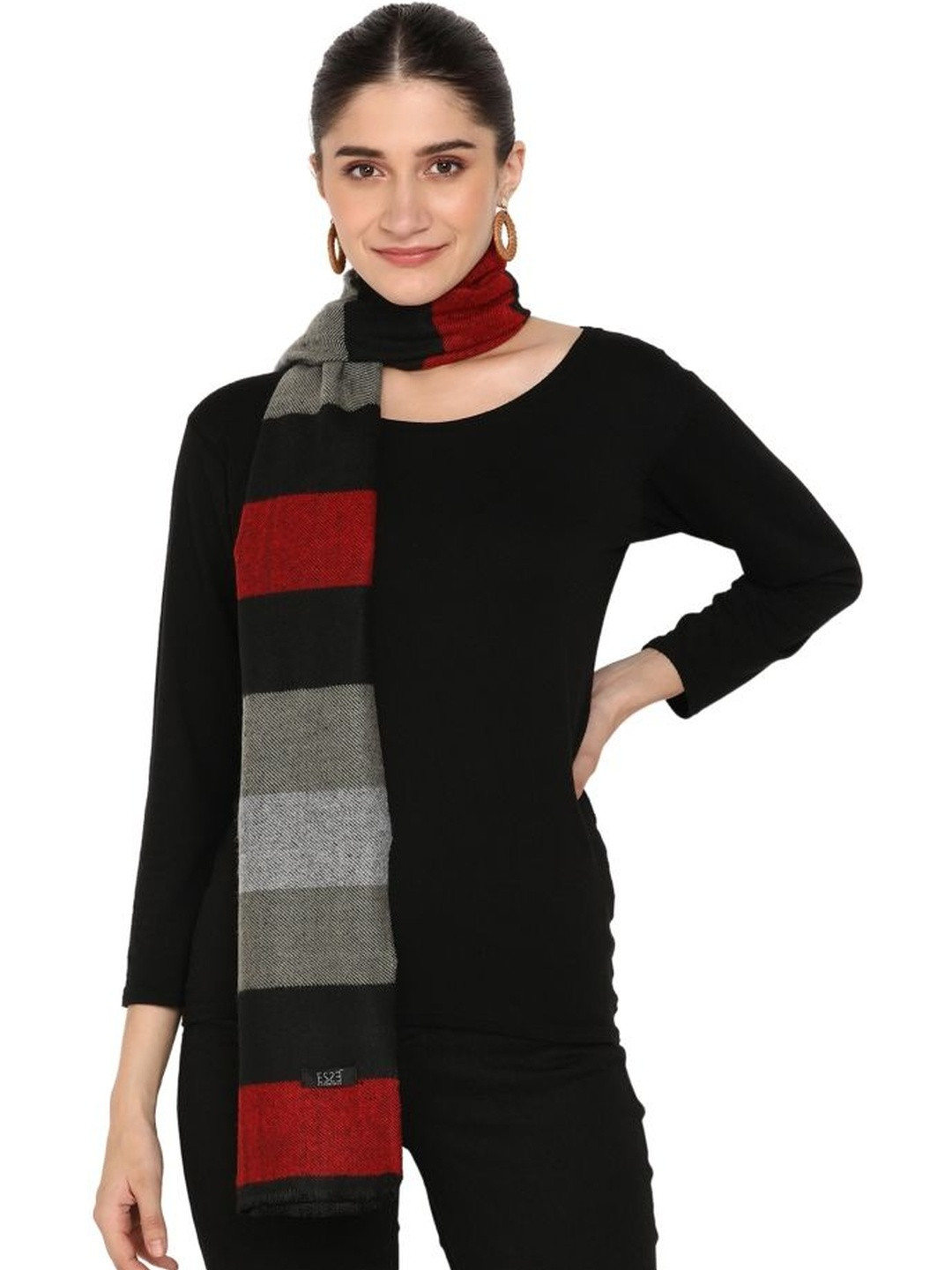 ESSENTIELE Unisex Striped Acrylic Mufflers