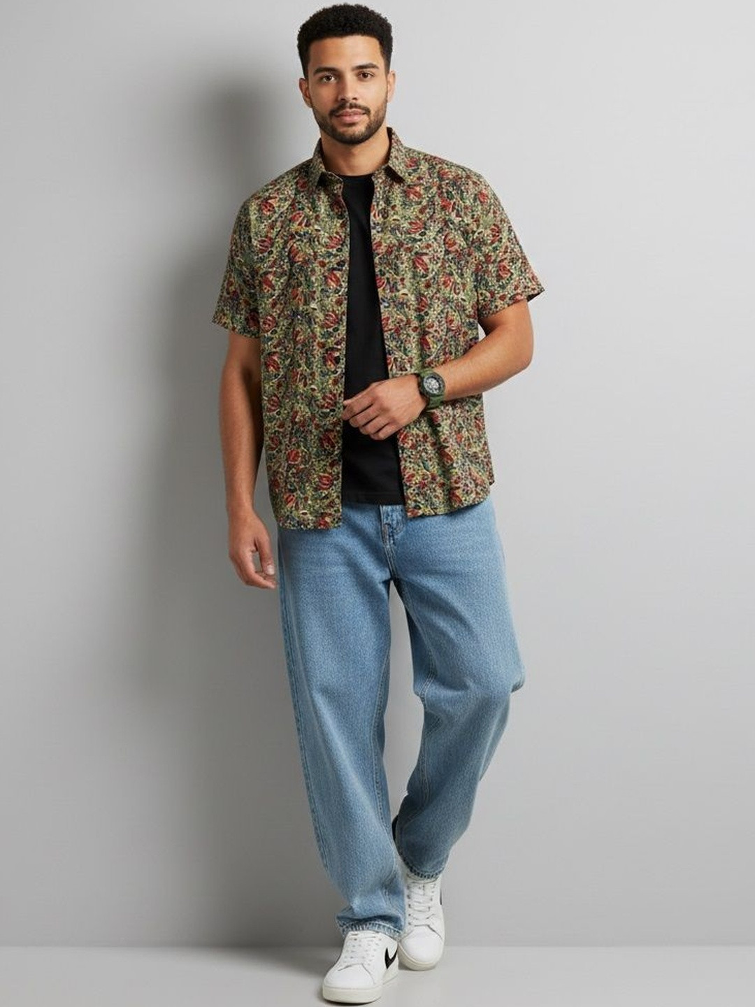 TRULOOM Men Classic Slim Fit Printed Casual Shirt