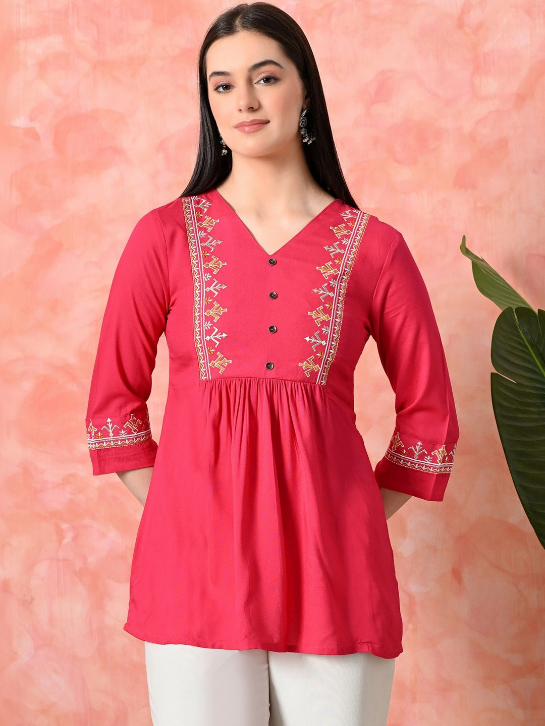 EMICA Embellished Embroidered Top