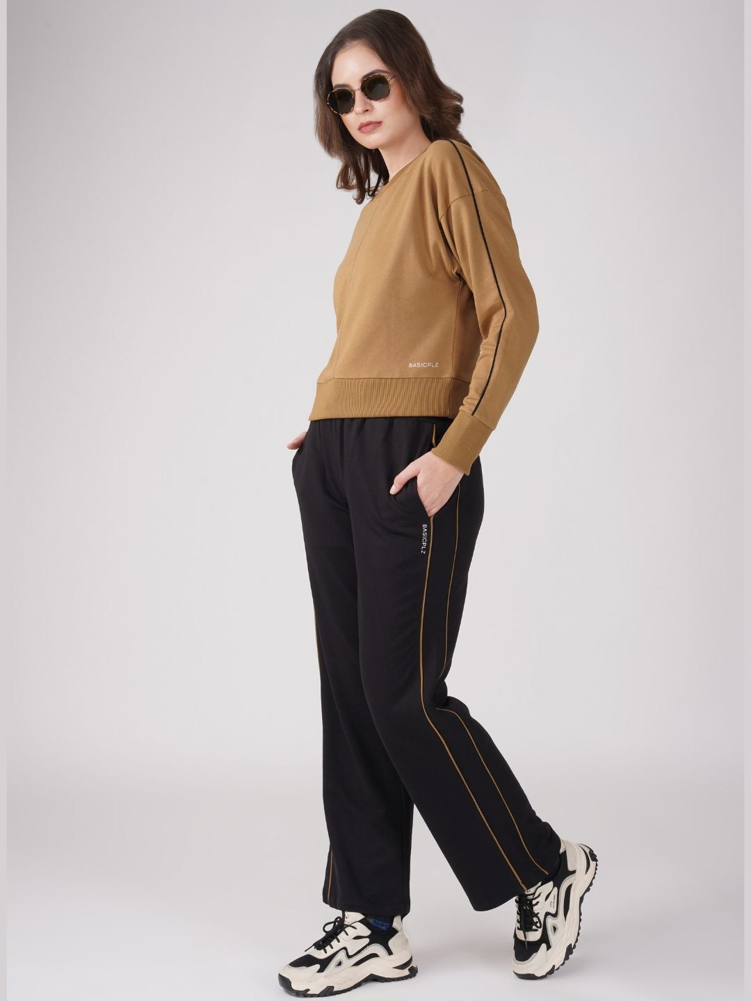 BASICPLZ Women Straight Fit Cotton Track Pants