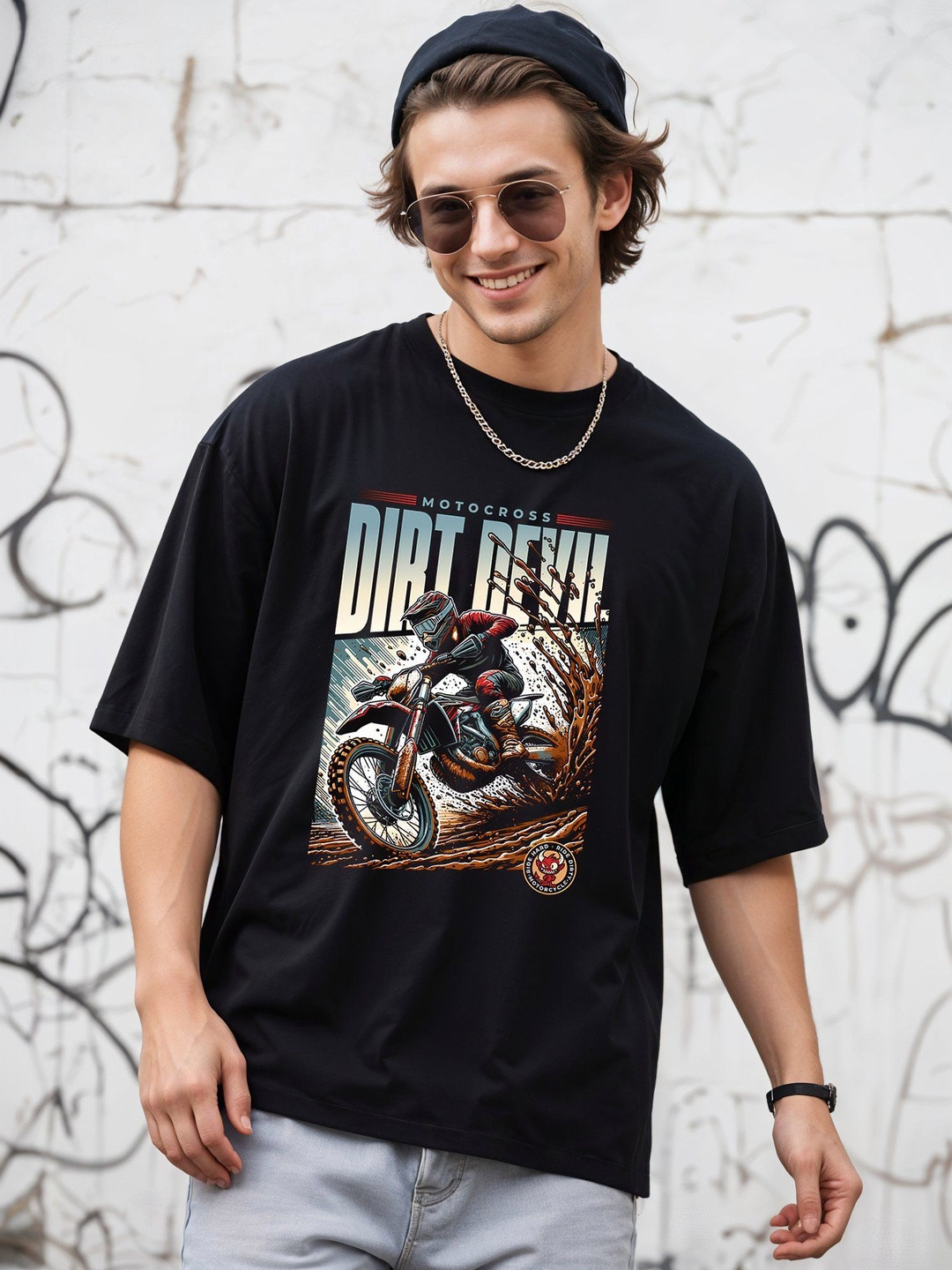 SMARTEES Men Oversized Graphic T-shirt