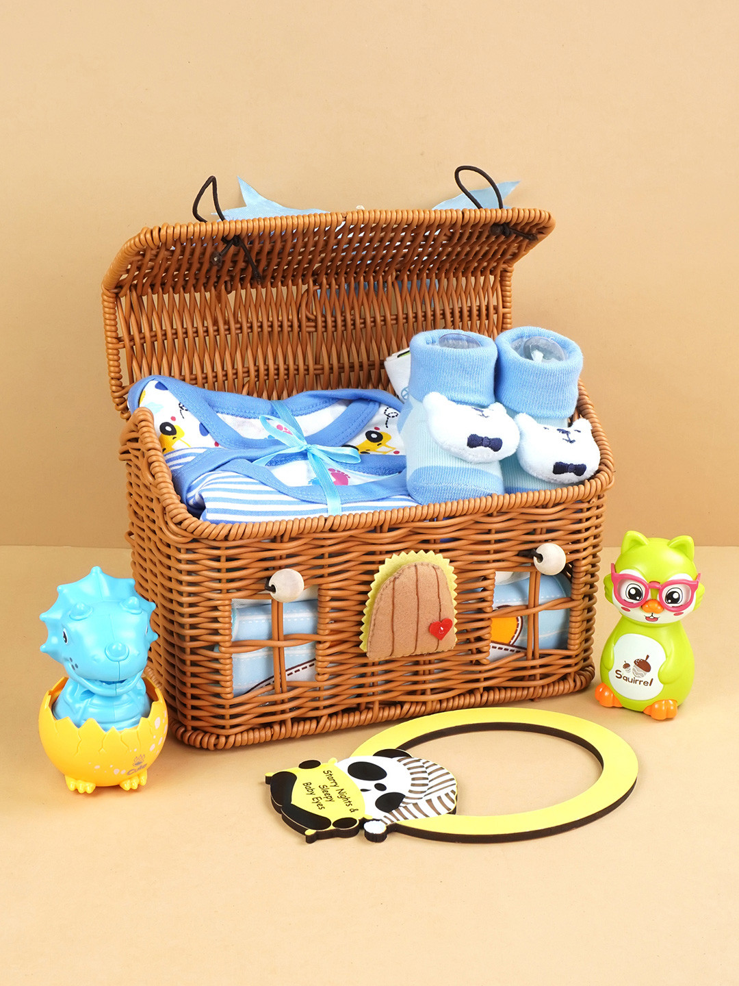 Little Surprise Box 15 pcs Blue Blessed Home cane basket-0-6 months
