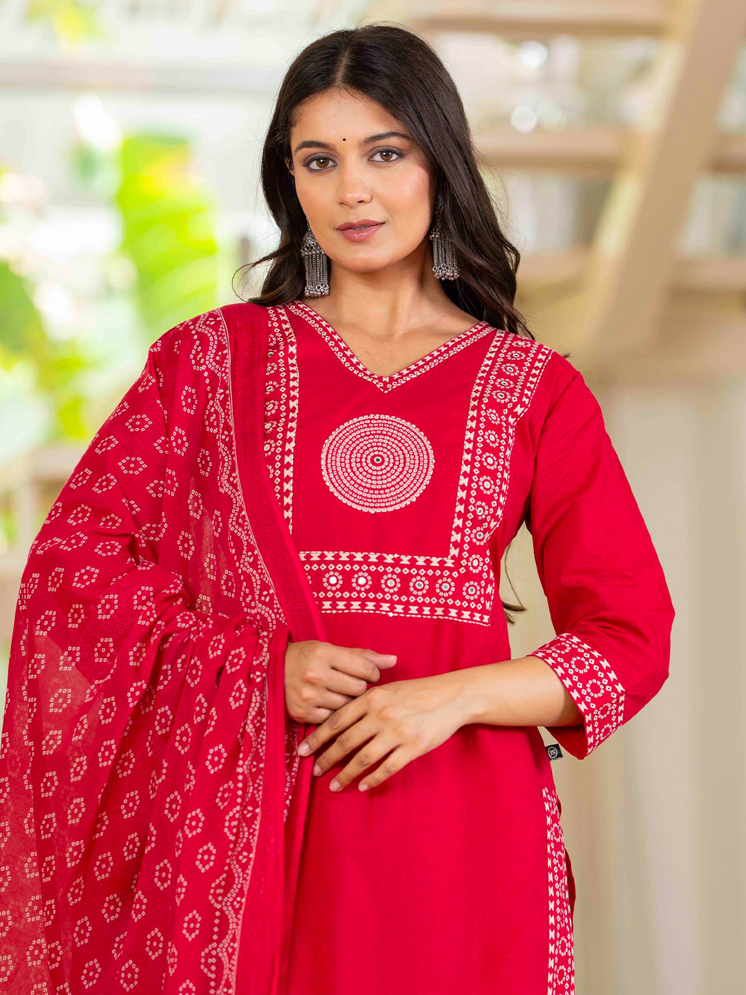 Pistaa Women Ethnic Motifs Printed Pure Cotton Kurta with Trouser & Dupatta
