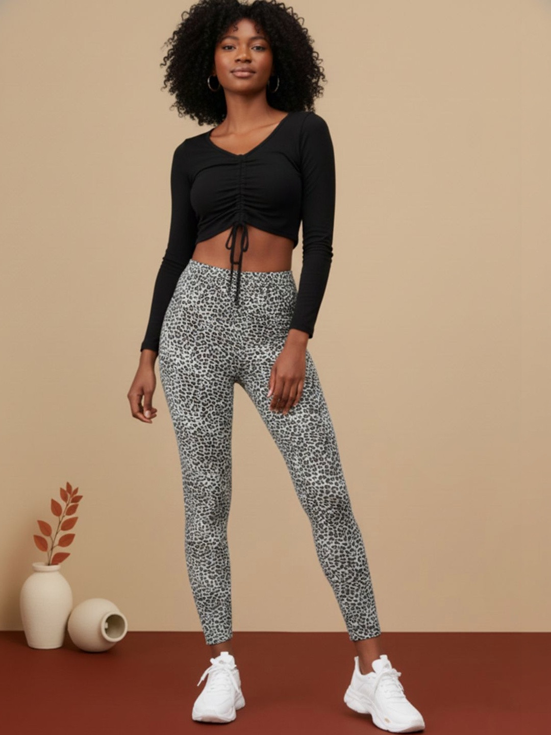 Moda Rapido Printed High Rise Ankle Length Gym Tights