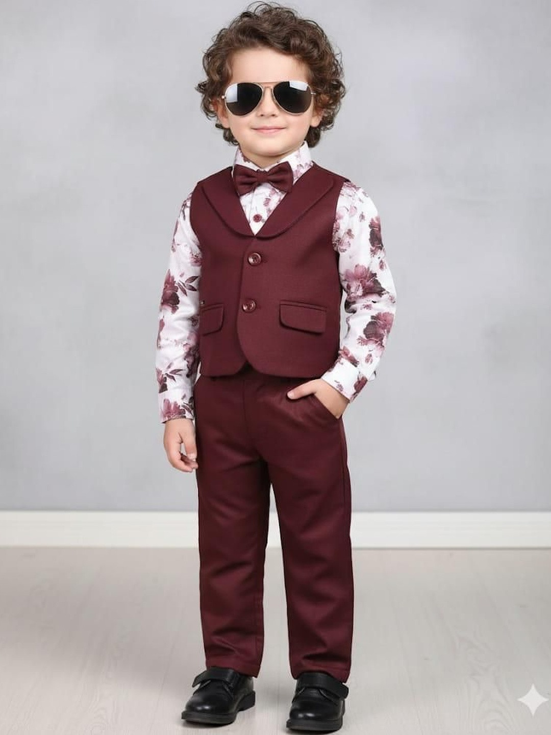 POOJATEX Boys Printed Shirt with Trousers