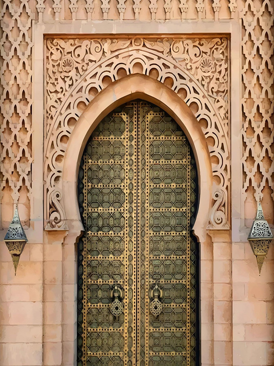 Backdropon Beige Architecture Palace Entrance Photography Design Backdrop Stationery