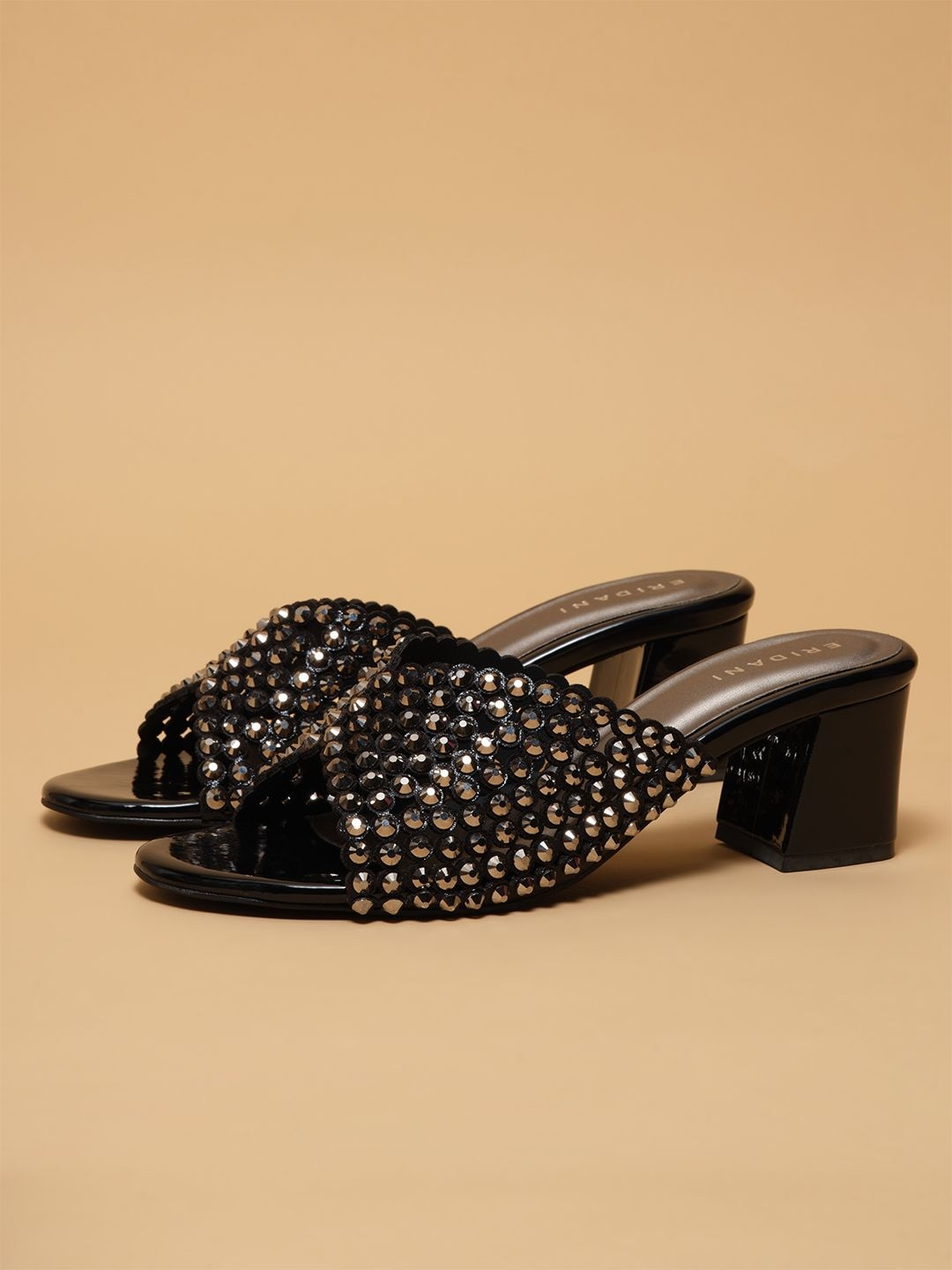 ERIDANI Embellished Party Block Mules