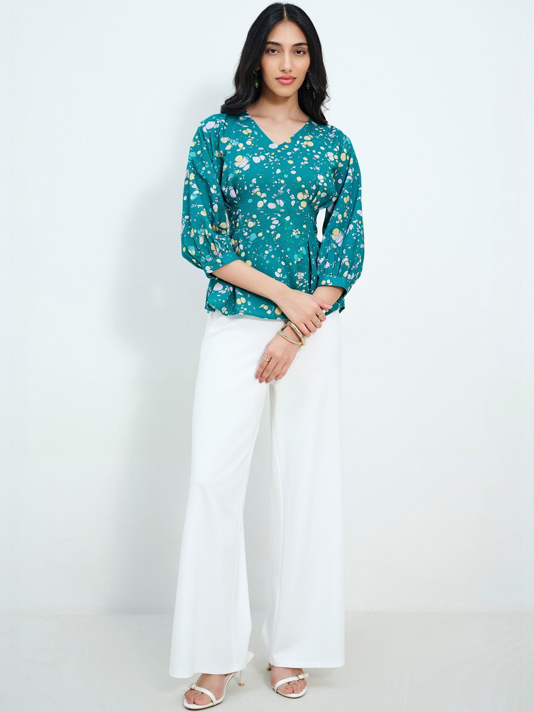 AND Print Puff Sleeve Top