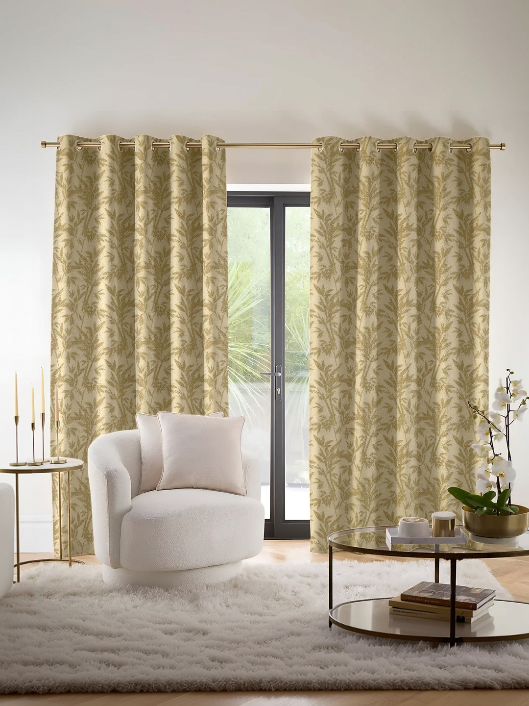 Raymond Home Green Set of 2 Door Curtain