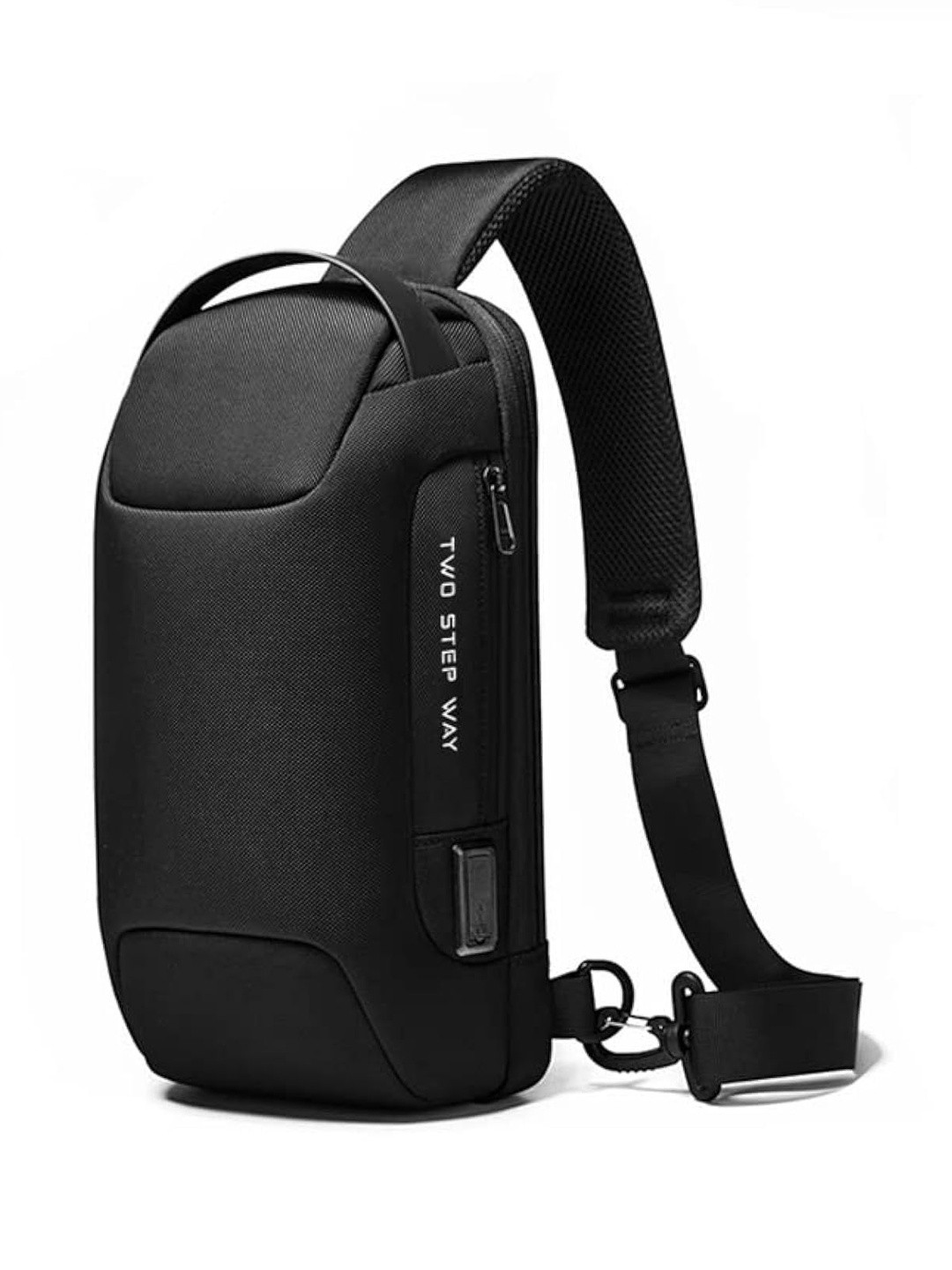 BANGE Unisex Anti-Theft Water & Scratch Resistant Crossbody Sling Bag with USB Port