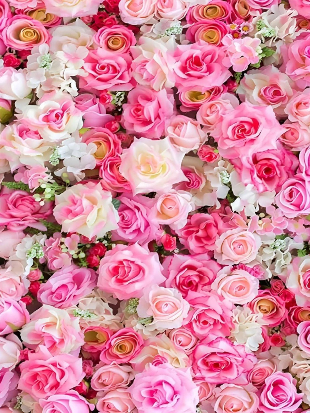 Backdropon Pink & Beige Flower Wall Photography Design Rectangular Backdrop Festive Decor