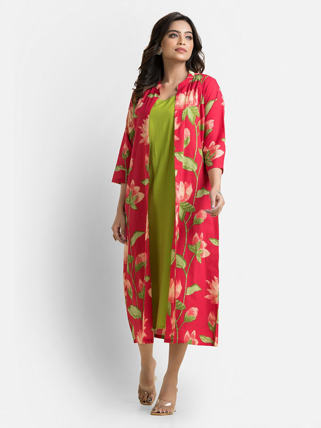 Crazy Needle Floral Print Dress