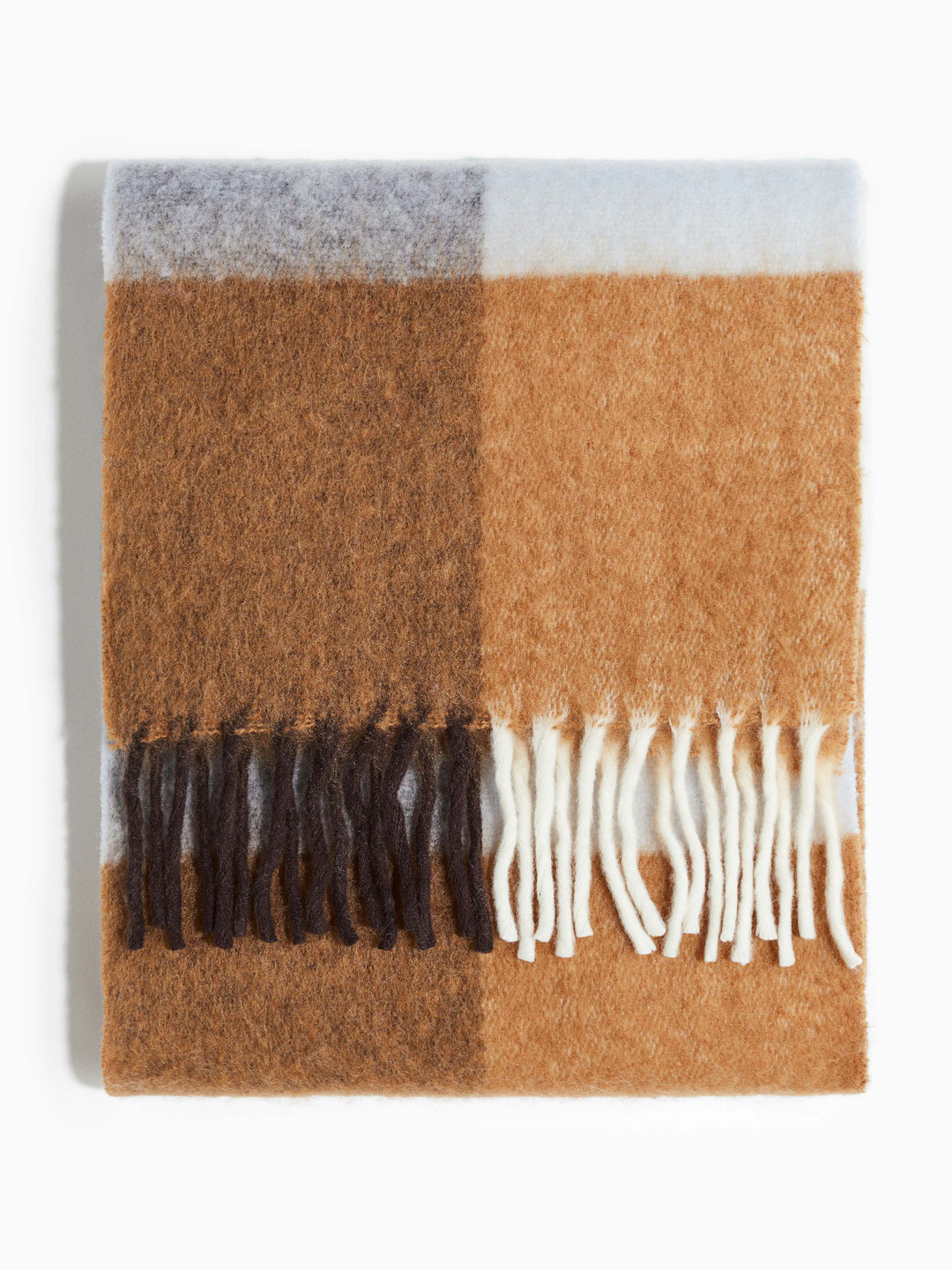 H&M Men Colourblocked Frayed Border Woven Scarf