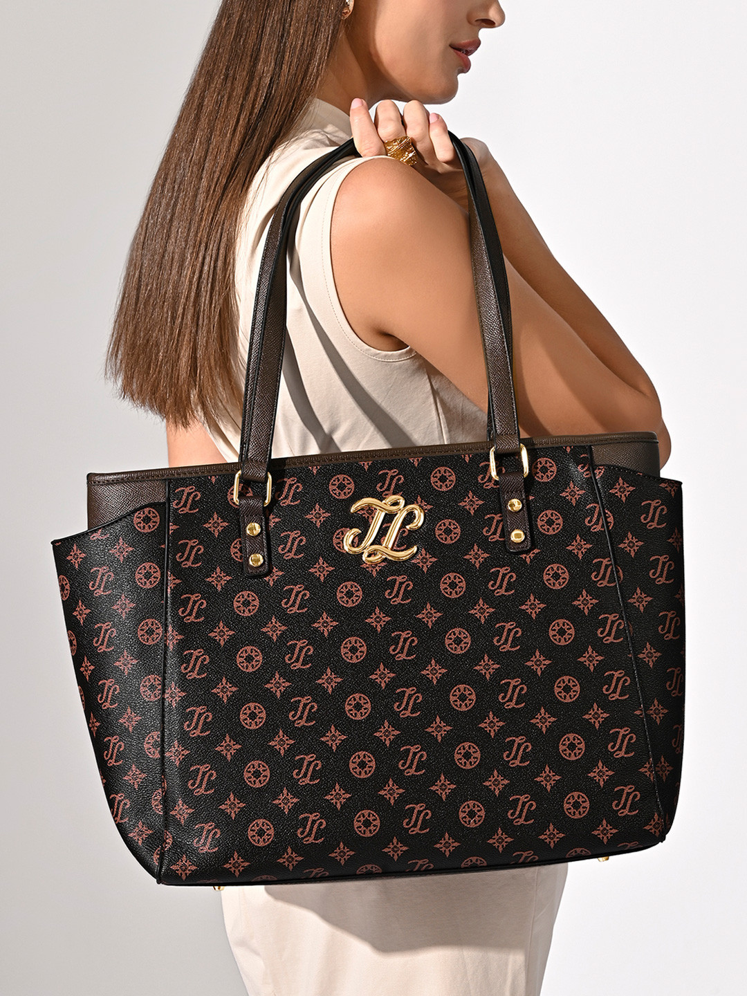 LAVIE Signature Women Textured Shopper Applique Tote Bag