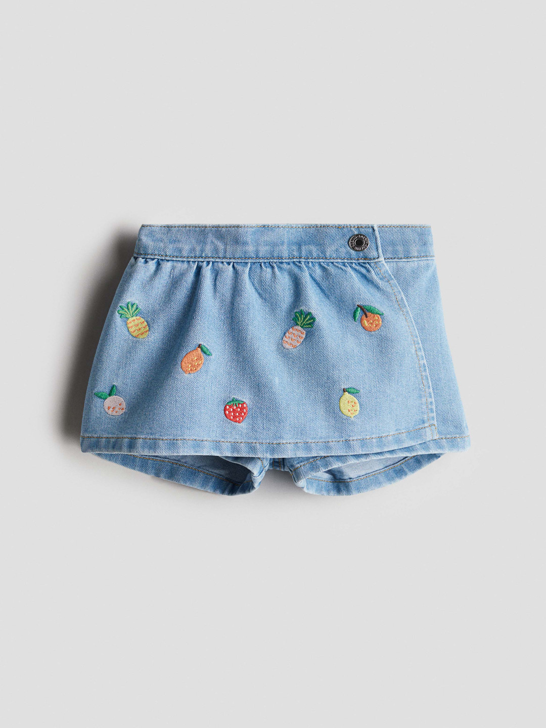 H&M Girls Embroidered Cotton Skort Swim Skirt