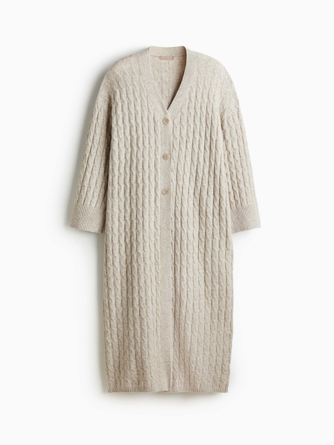 H&M Long Cable-Knit Cardigan