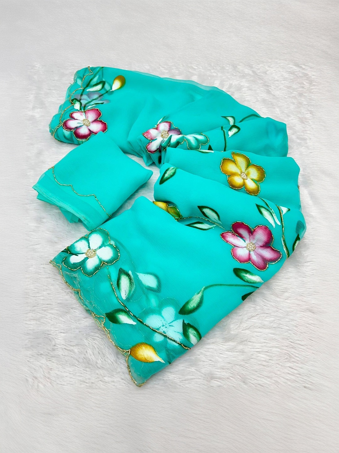 ARKIA Floral Pure Chiffon Saree