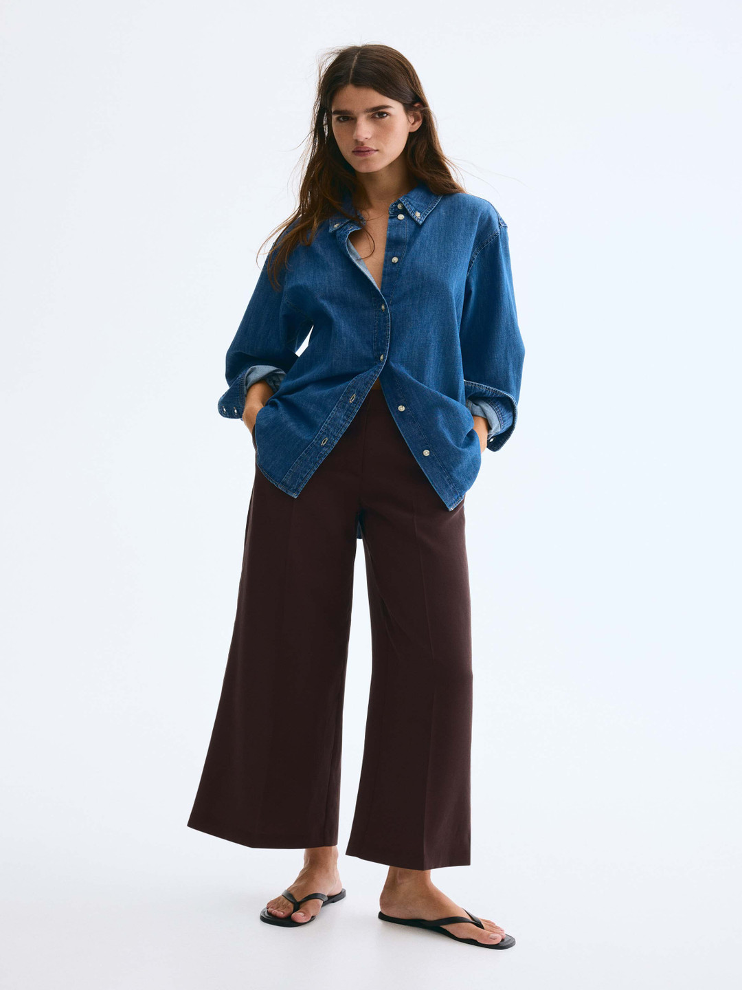 H&M Wide Ankle-Length Trousers