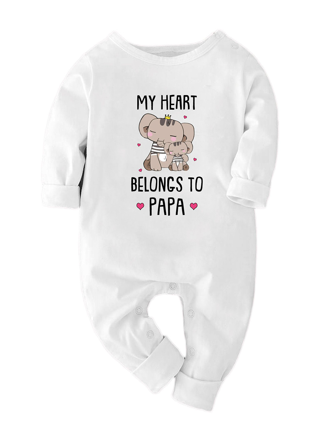 Zeezeezoo Kids My Heart Belongs To Papa Printed Cotton Bodysuit