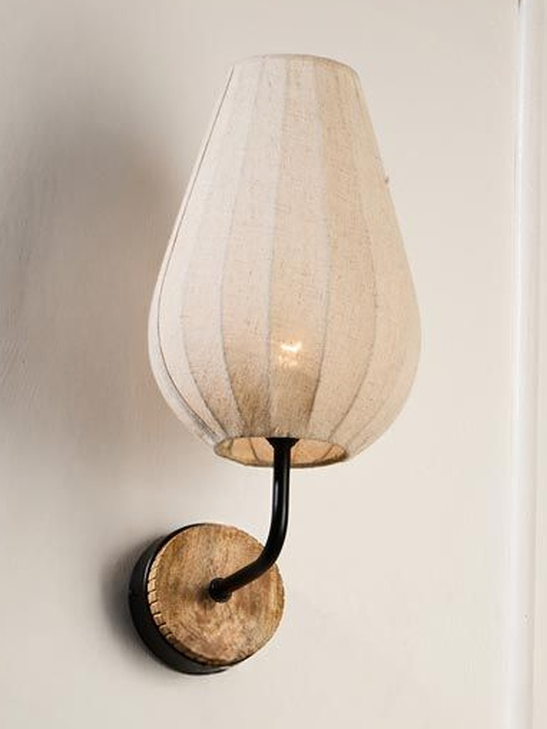 Fabindia Wooden Wall Lamp