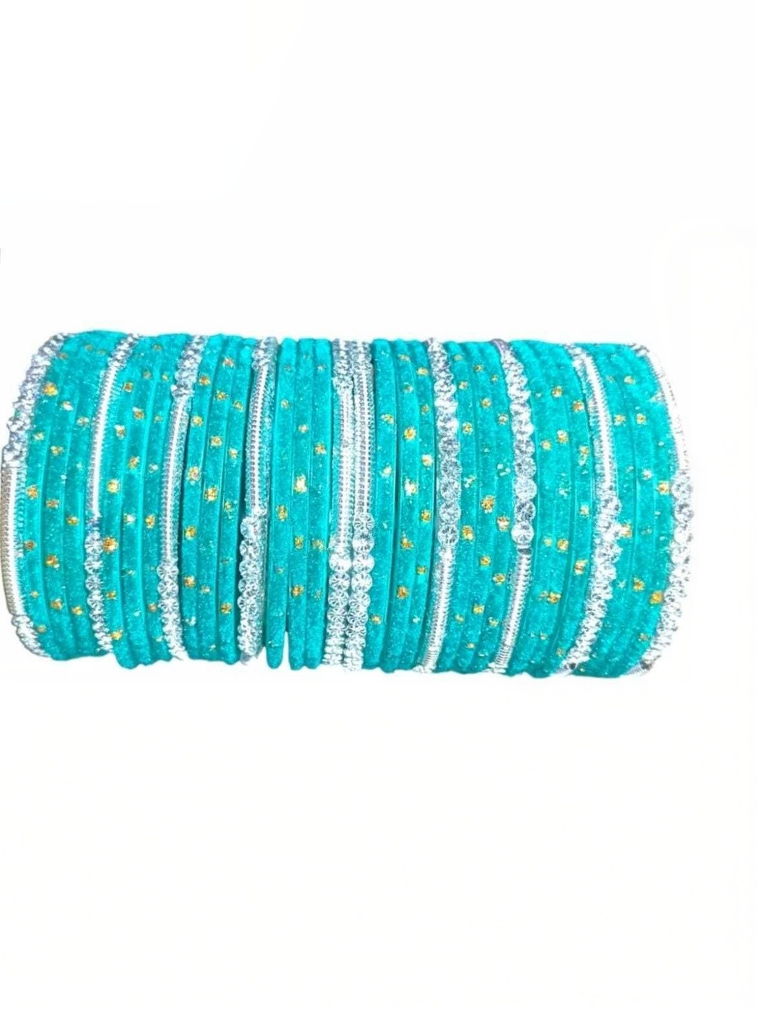 LLL FASHION Lavender Glass Artificial Stones & Beads Bangle