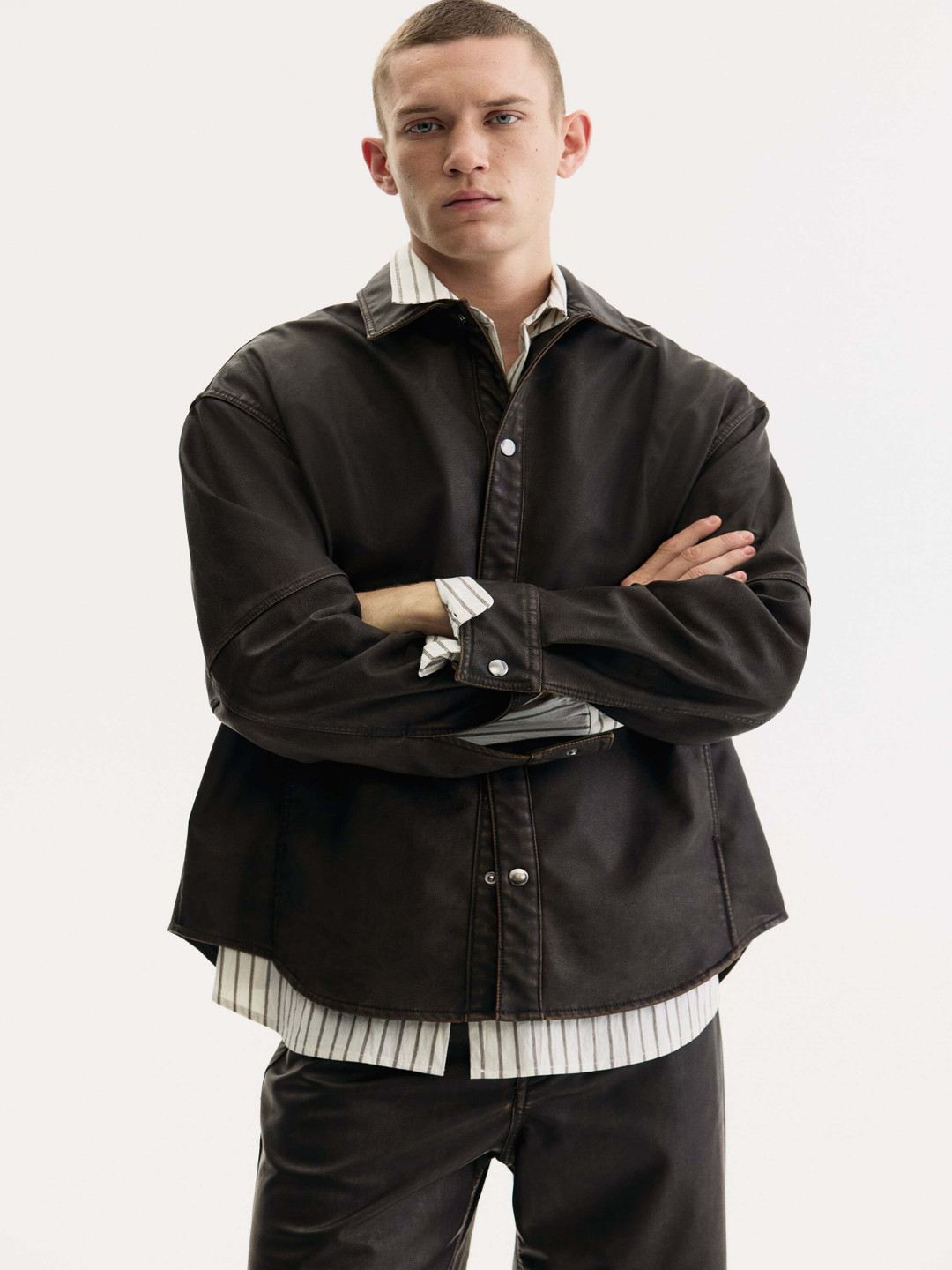 H&M Regular Fit Coated Overshirt
