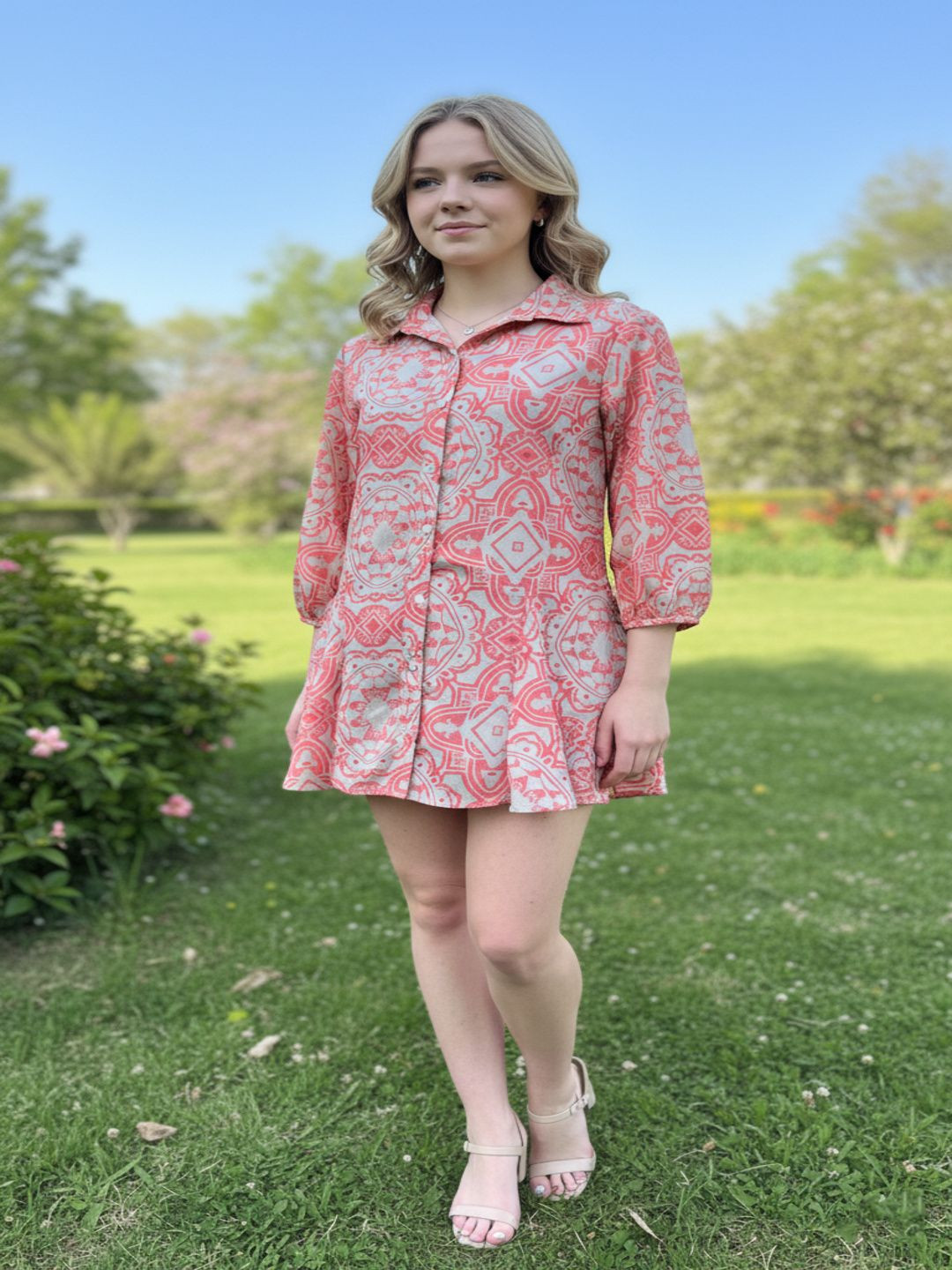 LAESTILOSO PRIVATE LIMITED Ethnic Motifs Print Shirt Mini Dress