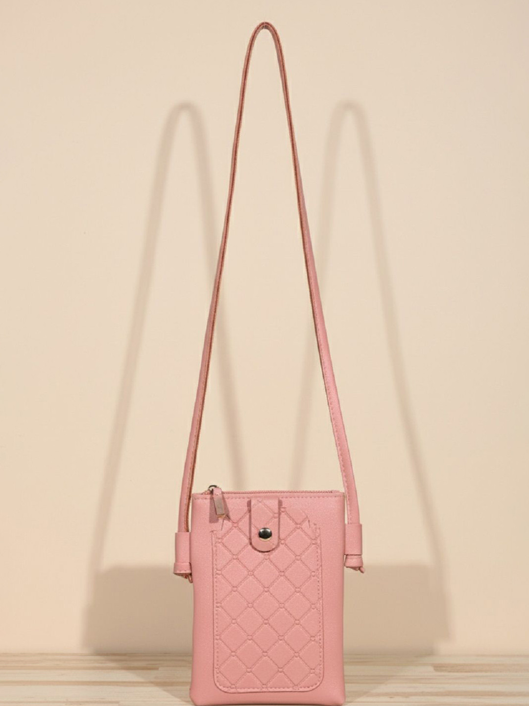 Donicy Textured PU Sling Bag with Quilted